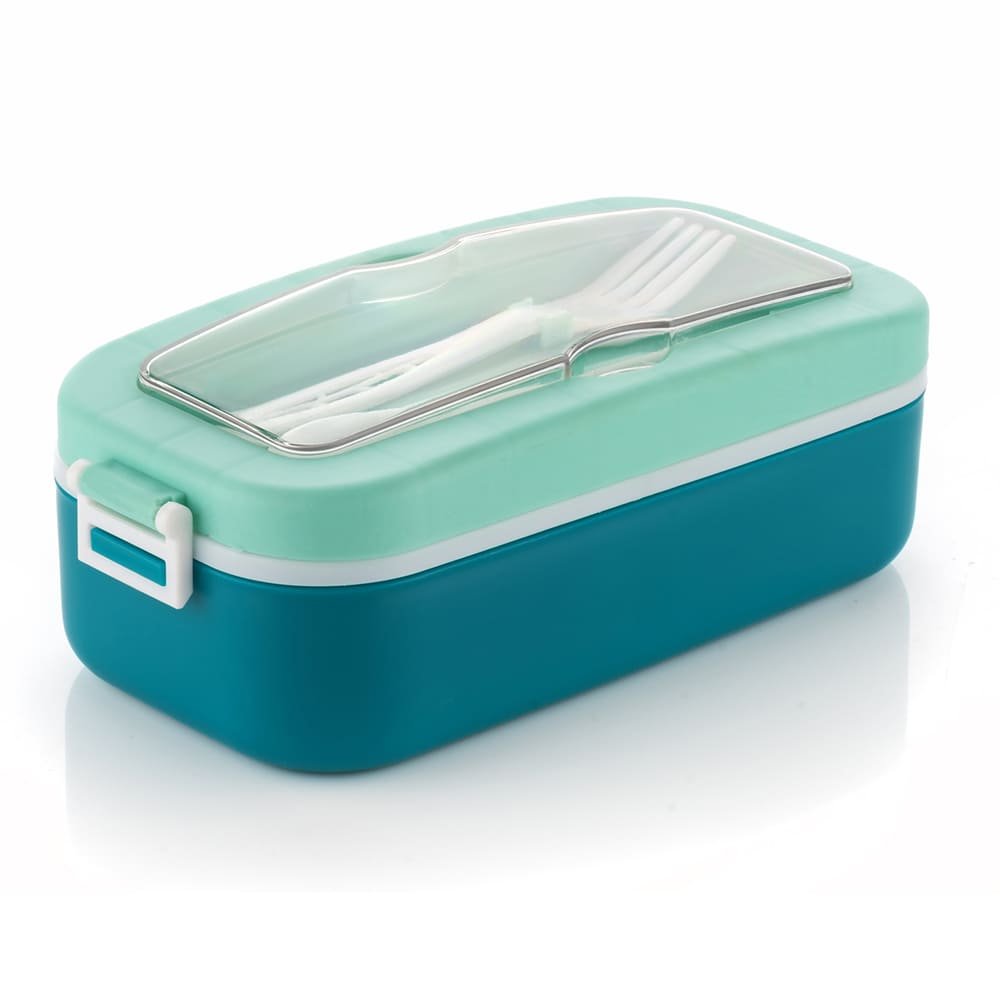Cronus Exclusive Bento Plastic LunchBox with Spoon and Fork for School,Office & College 1 Containers Lunch Box  (700 ml)