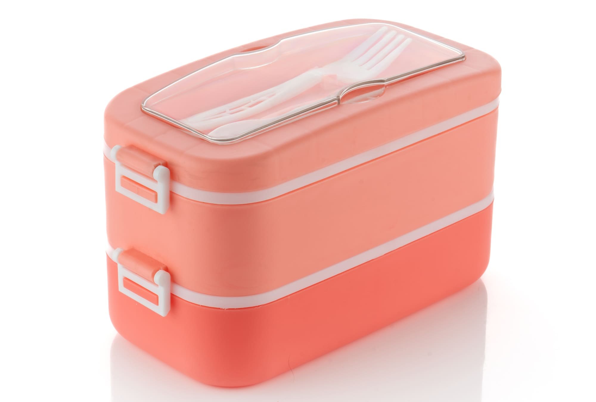 Cronus Exclusive Bento Plastic LunchBox with Spoon and Fork for School,Office & College 2 Containers Lunch Box  (1400 ml)