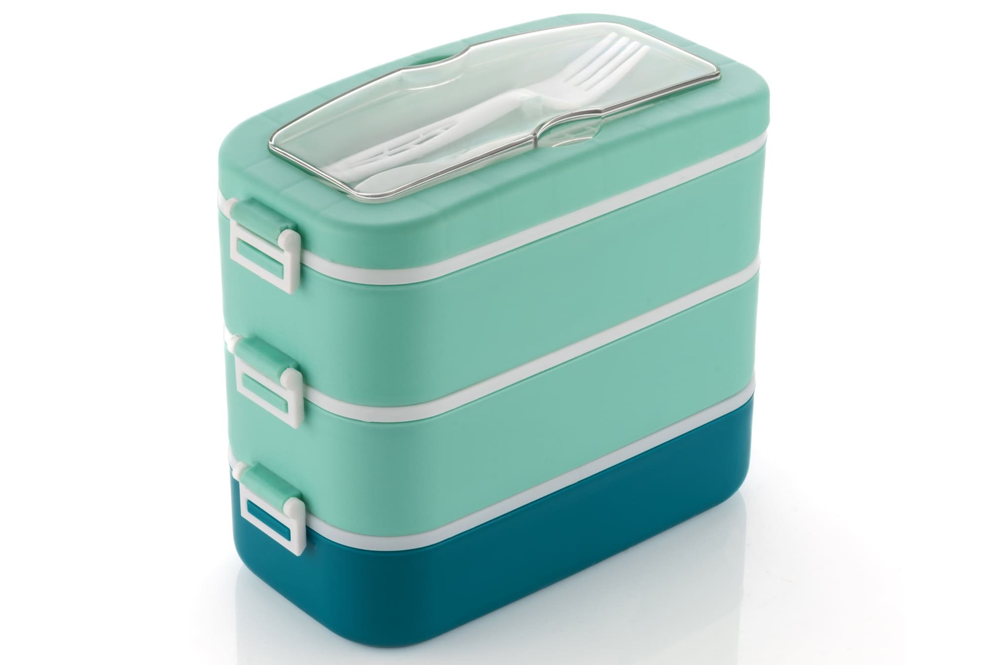 Cronus Exclusive Bento Plastic LunchBox with Spoon and Fork for School,Office & College 3 Containers Lunch Box  (2100 ml)