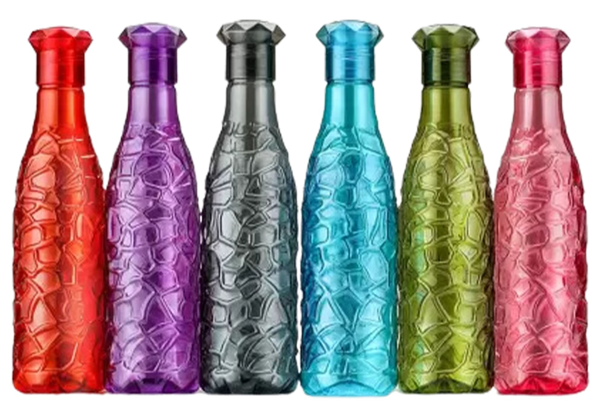  Zig-Zag Diamond Cap Water Bottles 