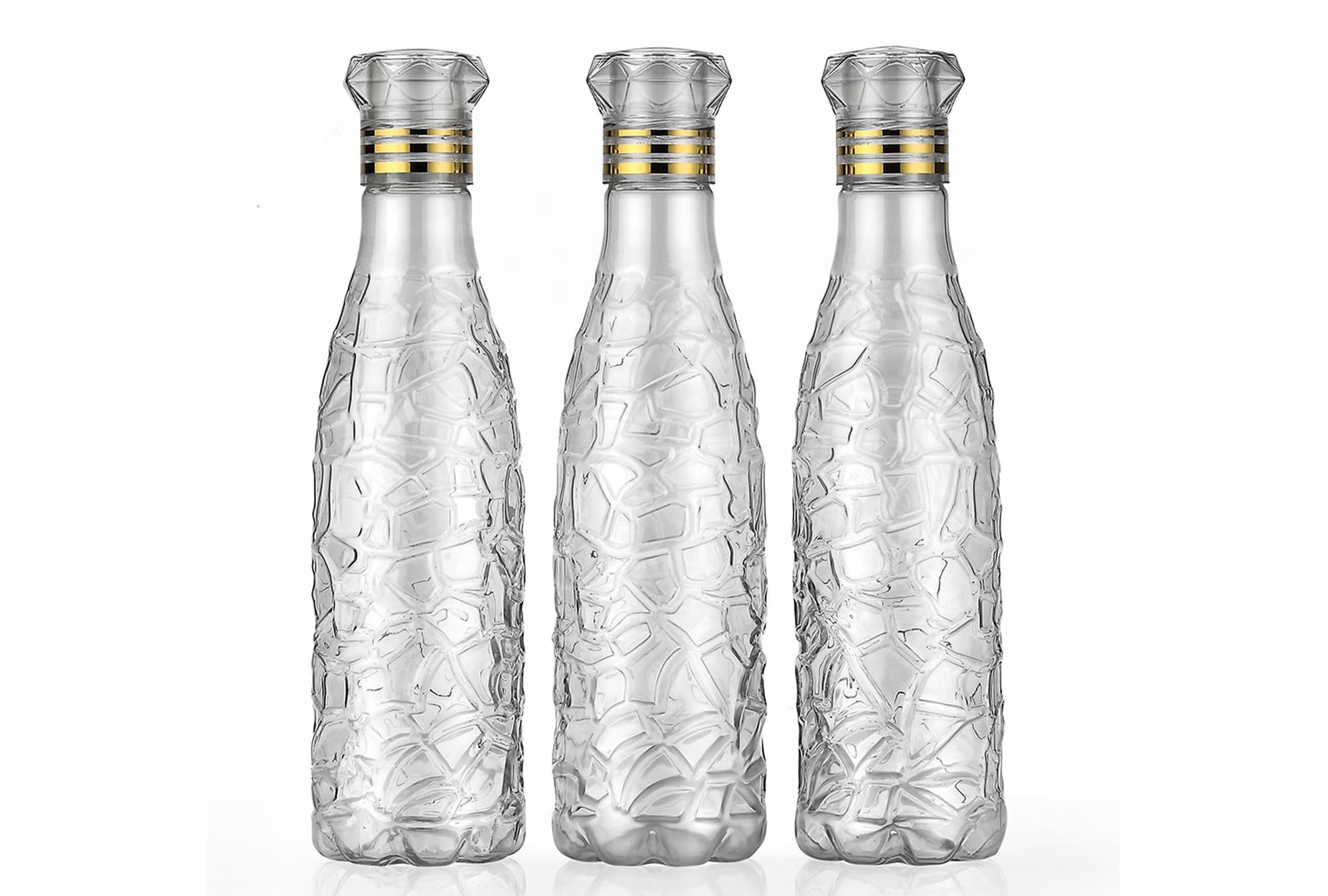 Zig-Zag Golden Ring Diamond Cap Water Bottles
